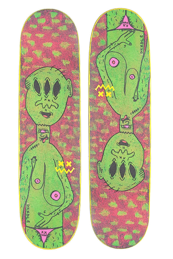 Greetings From Planet Lopsided - Skateable Art Deck